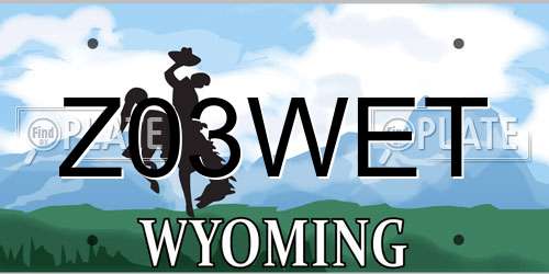 Z03WET Wyoming License Plate