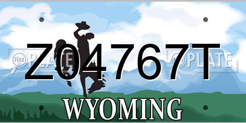 Z04767T Wyoming License Plate