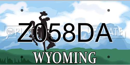 Z058DA Wyoming License Plate