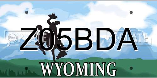 Z05BDA Wyoming License Plate