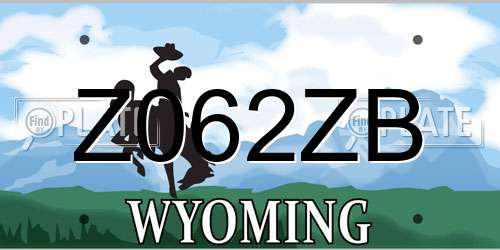 Z062ZB Wyoming License Plate