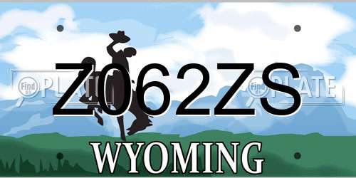 Z062ZS Wyoming License Plate