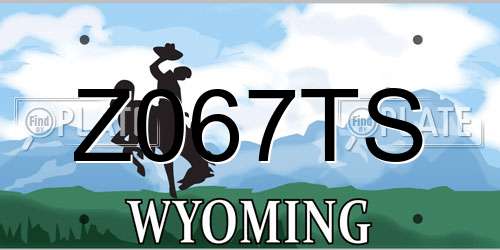 Z067TS Wyoming License Plate