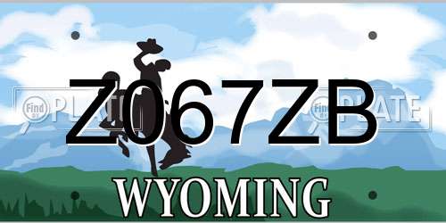Z067ZB Wyoming License Plate
