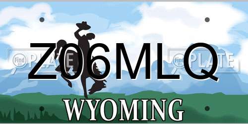Z06MLQ Wyoming License Plate