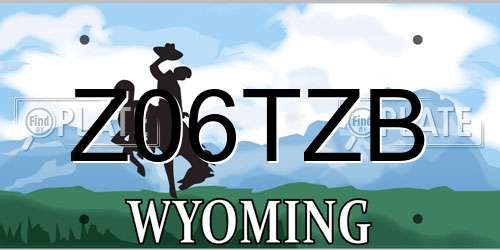 Z06TZB Wyoming License Plate
