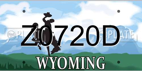 Z0720D Wyoming License Plate