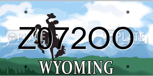 Z072OO Wyoming License Plate