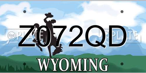 Z072QD Wyoming License Plate