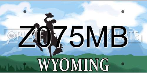 Z075MB Wyoming License Plate