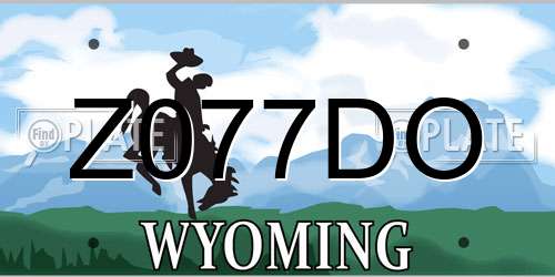 Z077DO Wyoming License Plate