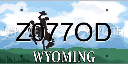 Z077OD Wyoming License Plate