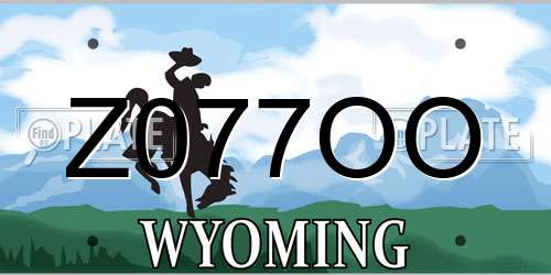 Z077OO Wyoming License Plate