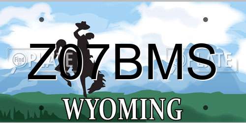 Z07BMS Wyoming License Plate