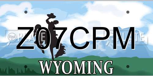 Z07CPM Wyoming License Plate
