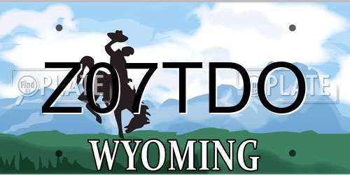 Z07TDO Wyoming License Plate