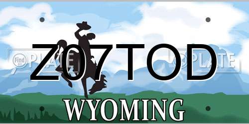 Z07TOD Wyoming License Plate