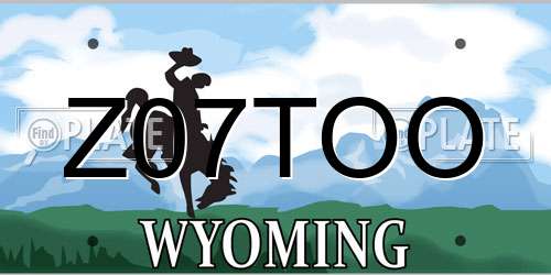 Z07TOO Wyoming License Plate