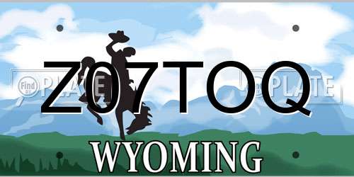 Z07TOQ Wyoming License Plate