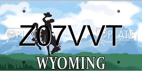 Z07VVT Wyoming License Plate