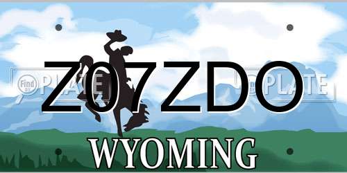 Z07ZDO Wyoming License Plate