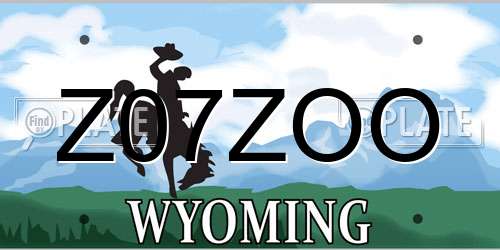 Z07ZOO Wyoming License Plate