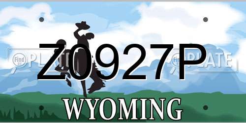 Z0927P Wyoming License Plate