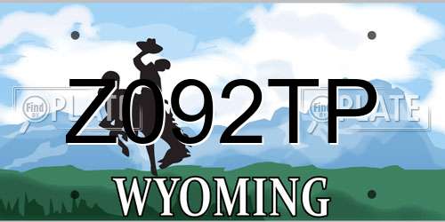 Z092TP Wyoming License Plate