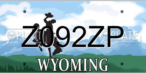 Z092ZP Wyoming License Plate