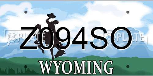 Z094SO Wyoming License Plate