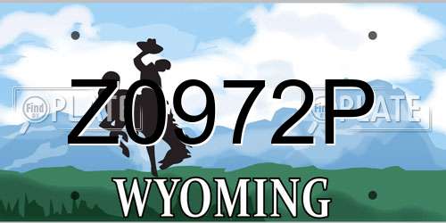 Z0972P Wyoming License Plate