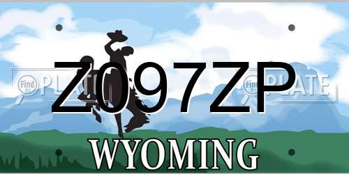 Z097ZP Wyoming License Plate