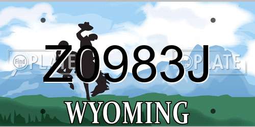 Z0983J Wyoming License Plate