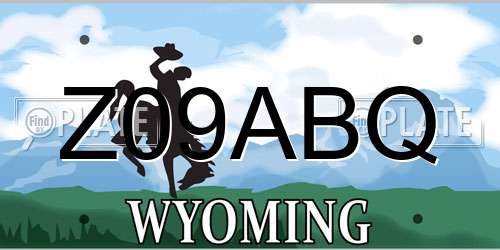 Z09ABQ Wyoming License Plate