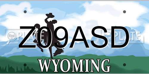 Z09ASD Wyoming License Plate