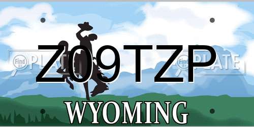 Z09TZP Wyoming License Plate