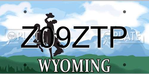 Z09ZTP Wyoming License Plate