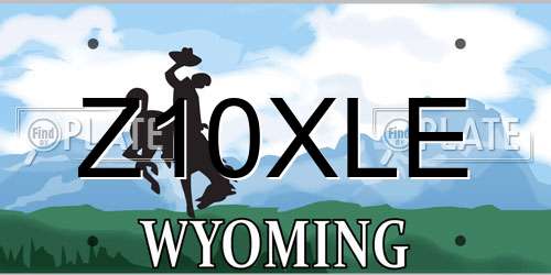 Z10XLE Wyoming License Plate