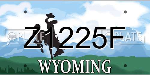 Z1225F Wyoming License Plate