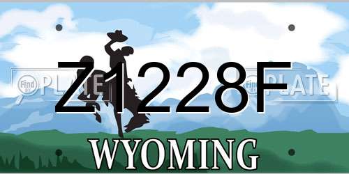 Z1228F Wyoming License Plate