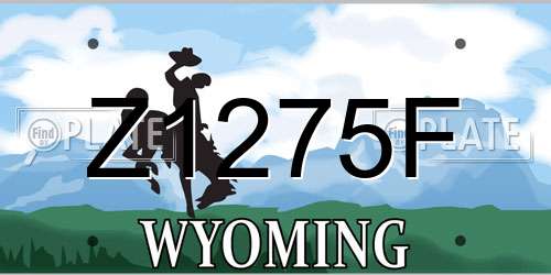 Z1275F Wyoming License Plate