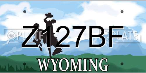 Z127BF Wyoming License Plate