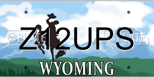 Z12UPS Wyoming License Plate