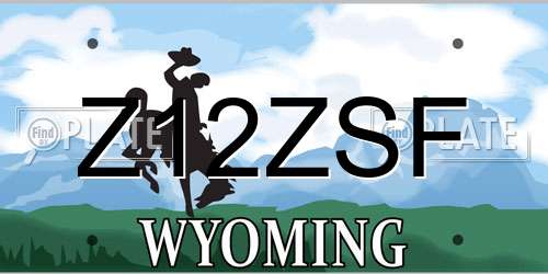 Z12ZSF Wyoming License Plate
