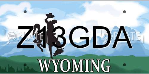Z13GDA Wyoming License Plate