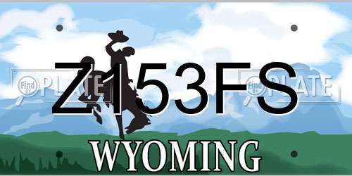 Z153FS Wyoming License Plate