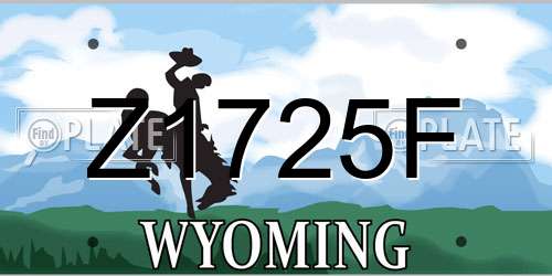Z1725F Wyoming License Plate