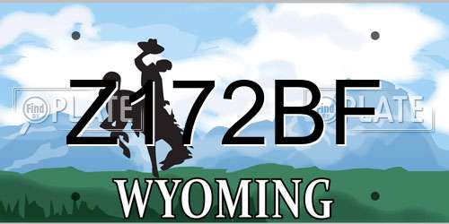 Z172BF Wyoming License Plate