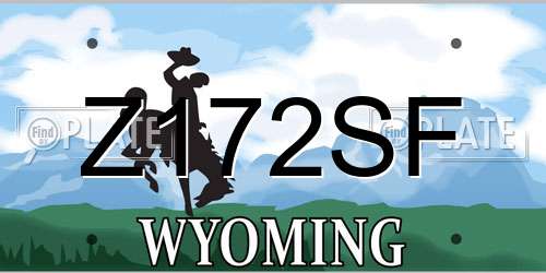 Z172SF Wyoming License Plate