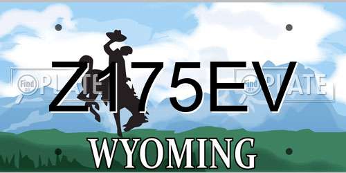 Z175EV Wyoming License Plate